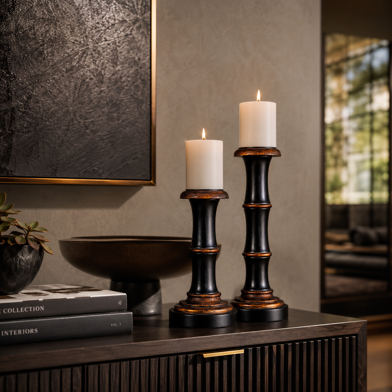 BRONZITE CANDLE HOLDER